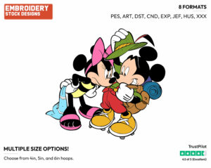 Mickey, Minnie Arguing Over Summer Activities - Disney Characters - Summertime - Holiday Inspired Embroidery Design in 3 sizes & 8 formats