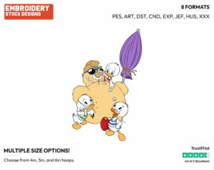 Huey, Dewey, Louie Making Snowman Out Of Sand - Disney Characters - Summertime - Holiday Inspired Embroidery Design in 3 sizes & 8 formats