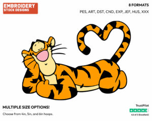 Tigger - Disney Characters - Valentine's Day - Holiday Inspired Embroidery Design in 3 sizes & 8 formats