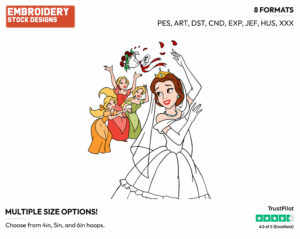 Belle Tossing Bouquet - Disney Characters - Weddings - Holiday Inspired Embroidery Design in 3 sizes & 8 formats