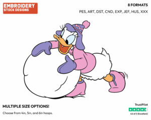 Daisy Duck - Disney Characters - Wintertime - Holiday Inspired Embroidery Design in 3 sizes & 8 formats
