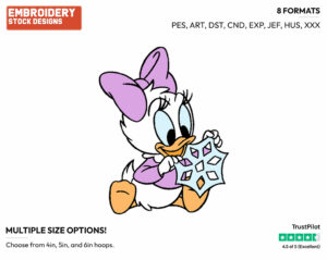 Baby Daisy - Disney Characters - Wintertime - Holiday Inspired Embroidery Design in 3 sizes & 8 formats