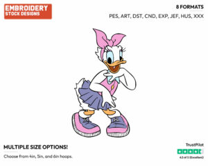 Fashionable Daisy Duck - Disney's Daisy Duck - Embroidery Design in 3 sizes & 8 formats