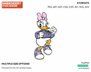 Jogging - Disney's Daisy Duck - Embroidery Design in 3 sizes & 8 formats