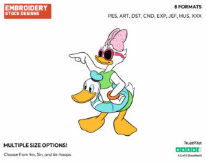 Ready For The Pool Or The Beach - Disney's Daisy Duck - Embroidery Design in 3 sizes & 8 formats