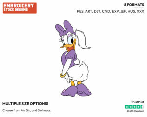 Posing - Disney's Daisy Duck - Embroidery Design in 3 sizes & 8 formats