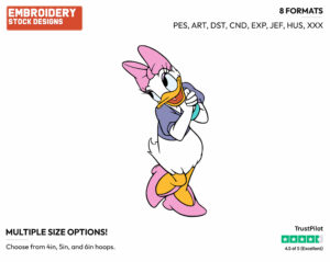 Romantic Daisy - Disney's Daisy Duck - Embroidery Design in 3 sizes & 8 formats