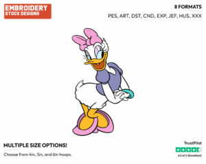 Posing - Disney's Daisy Duck - Embroidery Design in 3 sizes & 8 formats