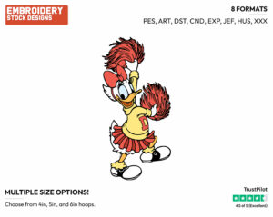 Daisy Duck The Cheerleader - Disney's Daisy Duck - Embroidery Design in 3 sizes & 8 formats