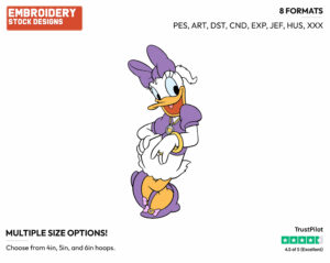 Showing Off Ring, Necklace, Bracelet - Disney's Daisy Duck - Embroidery Design in 3 sizes & 8 formats