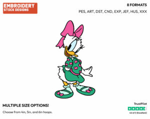 Young Daisy - Disney's Daisy Duck - Embroidery Design in 3 sizes & 8 formats