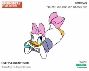 Relaxed - Disney's Daisy Duck - Embroidery Design in 3 sizes & 8 formats