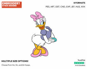 Posing - Disney's Daisy Duck - Embroidery Design in 3 sizes & 8 formats