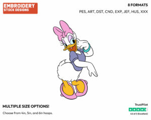 Posing - Disney's Daisy Duck - Embroidery Design in 3 sizes & 8 formats