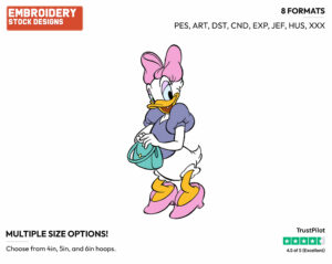 Daisy, Purse - Disney's Daisy Duck - Embroidery Design in 3 sizes & 8 formats
