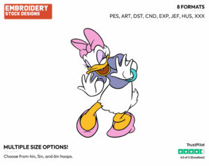 Laughing - Disney's Daisy Duck - Embroidery Design in 3 sizes & 8 formats