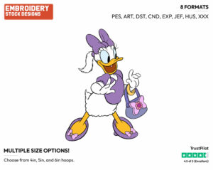 Daisy, Purse - Disney's Daisy Duck - Embroidery Design in 3 sizes & 8 formats