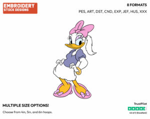 Posing - Disney's Daisy Duck - Embroidery Design in 3 sizes & 8 formats