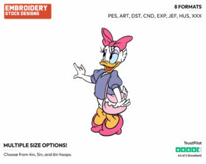 Daisy Duck - Disney's Daisy Duck - Embroidery Design in 3 sizes & 8 formats