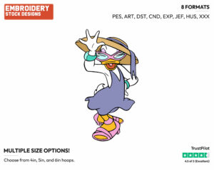 Fashionable Daisy - Disney's Daisy Duck - Embroidery Design in 3 sizes & 8 formats