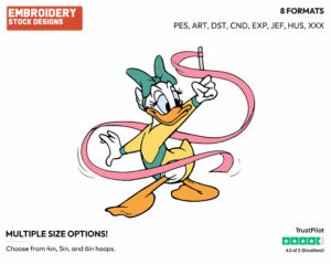 Gymnastics - Disney's Daisy Duck - Embroidery Design in 3 sizes & 8 formats