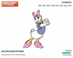 Romantic - Disney's Daisy Duck - Embroidery Design in 3 sizes & 8 formats