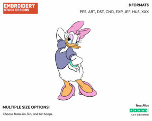 Posing - Disney's Daisy Duck - Embroidery Design in 3 sizes & 8 formats