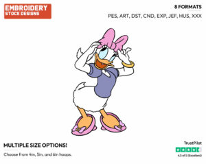 Adjusting Bow - Disney's Daisy Duck - Embroidery Design in 3 sizes & 8 formats