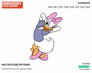 Posing - Disney's Daisy Duck - Embroidery Design in 3 sizes & 8 formats
