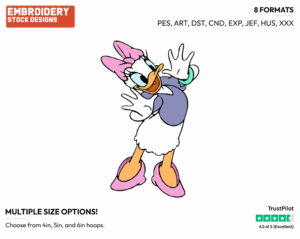 Surprised - Disney's Daisy Duck - Embroidery Design in 3 sizes & 8 formats
