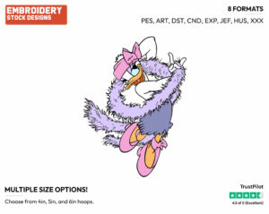 Dancing - Disney's Daisy Duck - Embroidery Design in 3 sizes & 8 formats