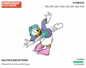 Avoiding Snowball - Disney's Daisy Duck - Embroidery Design in 3 sizes & 8 formats