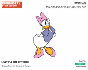 Coy - Disney's Daisy Duck - Embroidery Design in 3 sizes & 8 formats