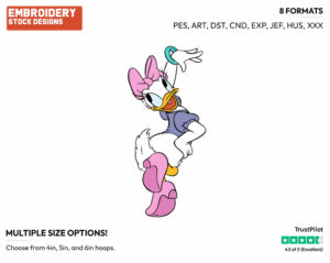 Dancing - Disney's Daisy Duck - Embroidery Design in 3 sizes & 8 formats