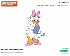Daisy Duck - Disney's Daisy Duck - Embroidery Design in 3 sizes & 8 formats