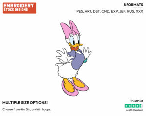 Surprised - Disney's Daisy Duck - Embroidery Design in 3 sizes & 8 formats