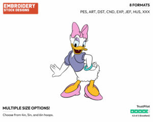 Posing - Disney's Daisy Duck - Embroidery Design in 3 sizes & 8 formats