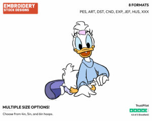 Smiling - Disney's Daisy Duck - Embroidery Design in 3 sizes & 8 formats