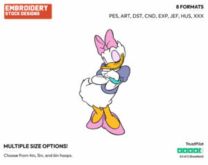 Shy Daisy Duck - Disney's Daisy Duck - Embroidery Design in 3 sizes & 8 formats