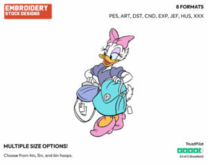 Daisy Shopping For Purses - Disney's Daisy Duck - Embroidery Design in 3 sizes & 8 formats