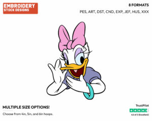 Whispering - Disney's Daisy Duck - Embroidery Design in 3 sizes & 8 formats