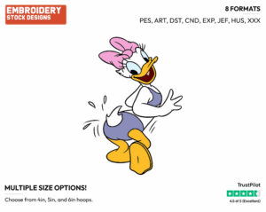 Wearing Bathing Suit - Disney's Daisy Duck - Embroidery Design in 3 sizes & 8 formats