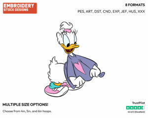 Young Daisy Duck - Disney's Daisy Duck - Embroidery Design in 3 sizes & 8 formats