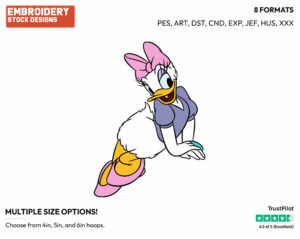 Daisy Duck - Disney's Daisy Duck - Embroidery Design in 3 sizes & 8 formats