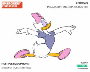 Ballerina Daisy - Disney's Daisy Duck - Embroidery Design in 3 sizes & 8 formats