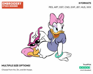 Daisy, Sunglasses - Disney's Daisy Duck - Embroidery Design in 3 sizes & 8 formats