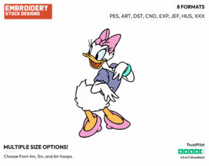 Daisy Duck - Disney's Daisy Duck - Embroidery Design in 3 sizes & 8 formats