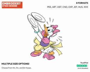 Washing Dishes - Disney's Daisy Duck - Embroidery Design in 3 sizes & 8 formats