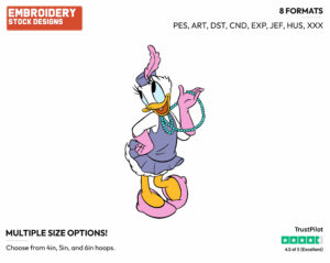 All Dressed Up - Disney's Daisy Duck - Embroidery Design in 3 sizes & 8 formats