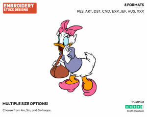 Shopping - Disney's Daisy Duck - Embroidery Design in 3 sizes & 8 formats